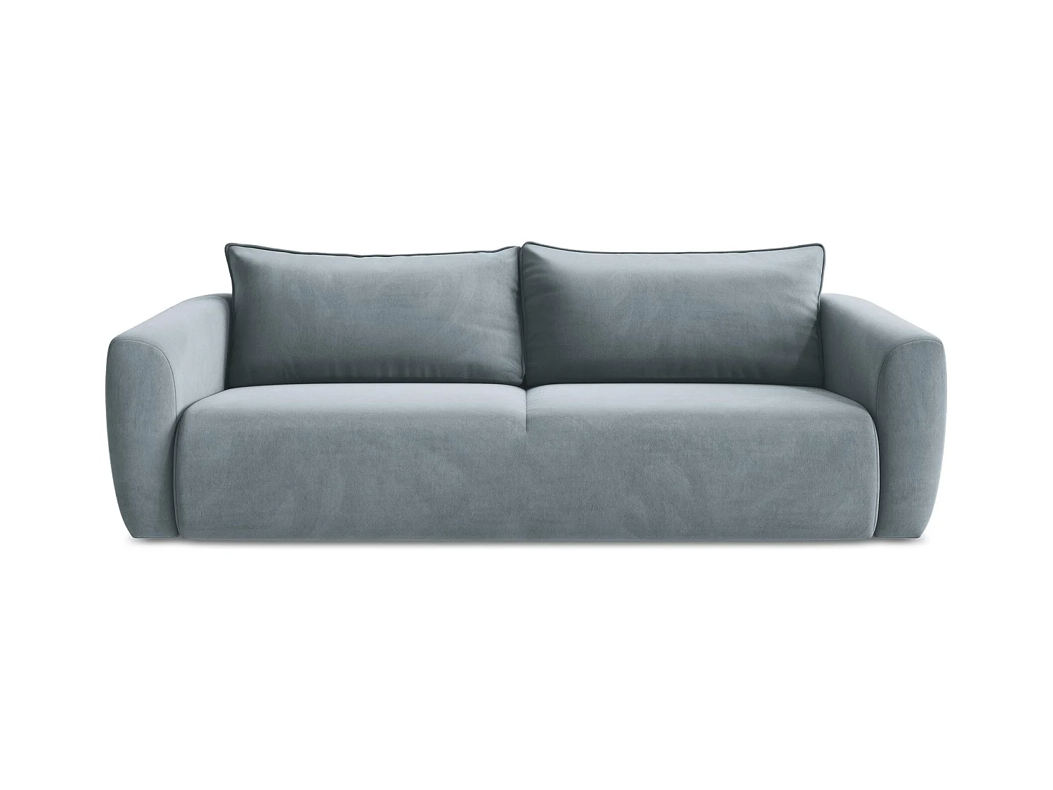 Canapé 3 places convertible en velours - bleu clair - GUAVA