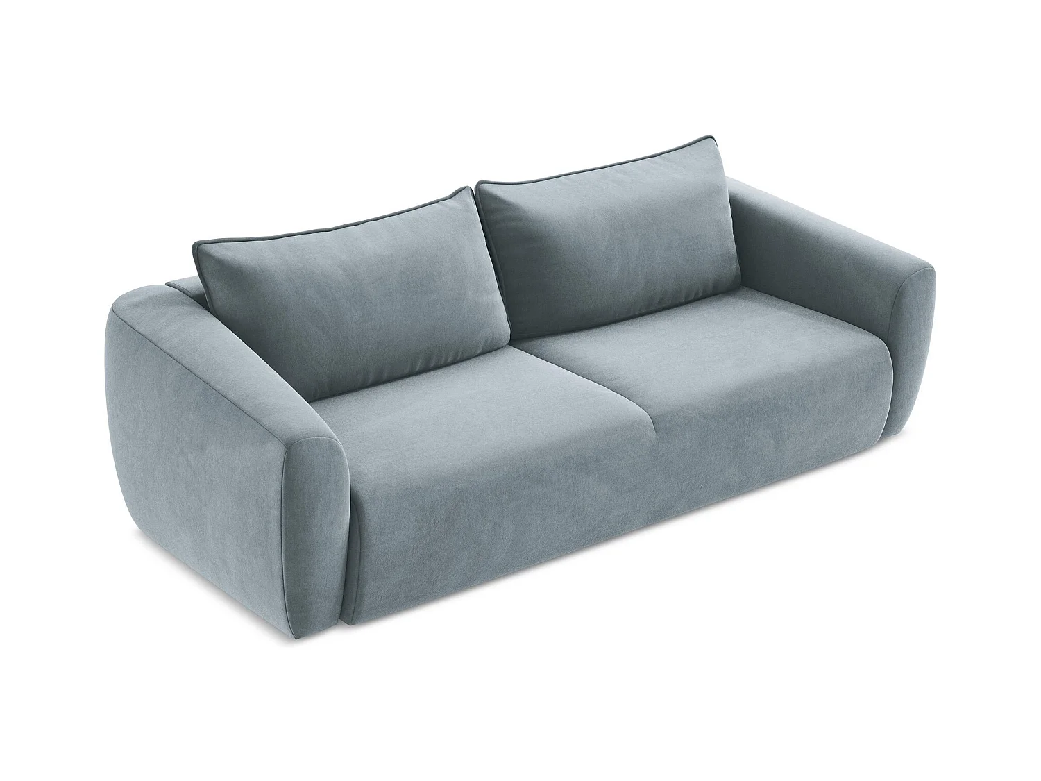 Canapé 3 places convertible en velours - bleu clair - GUAVA