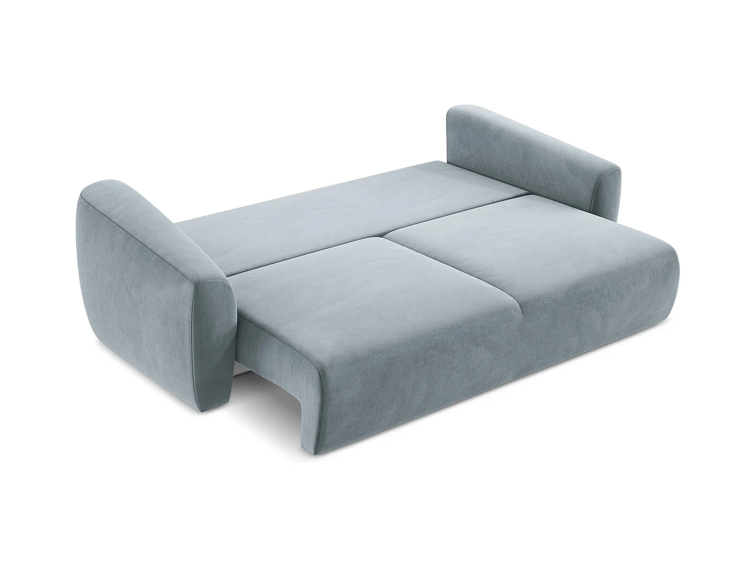 Canapé 3 places convertible en velours - bleu clair - GUAVA