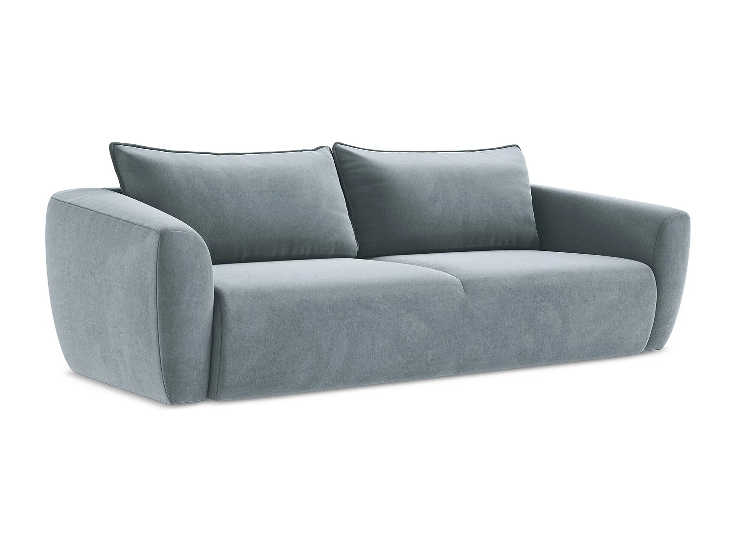 Canapé 3 places convertible en velours - bleu clair - GUAVA