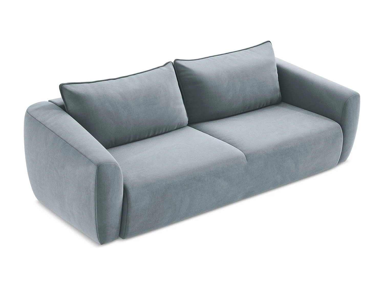 Canapé 3 places convertible en velours - bleu clair - GUAVA