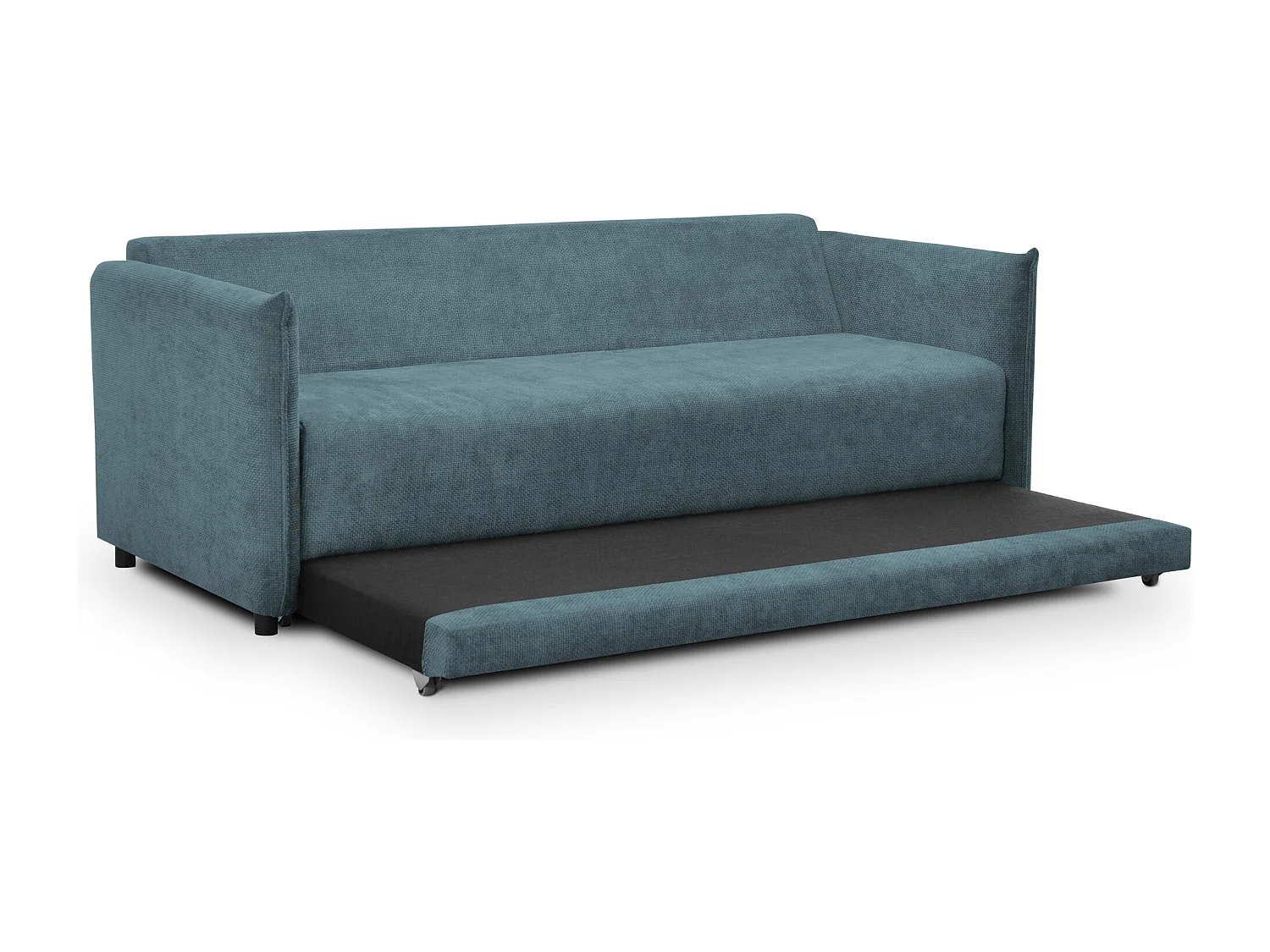 Canapé 3 places convertible en tissu chenille - jeans - PIKO