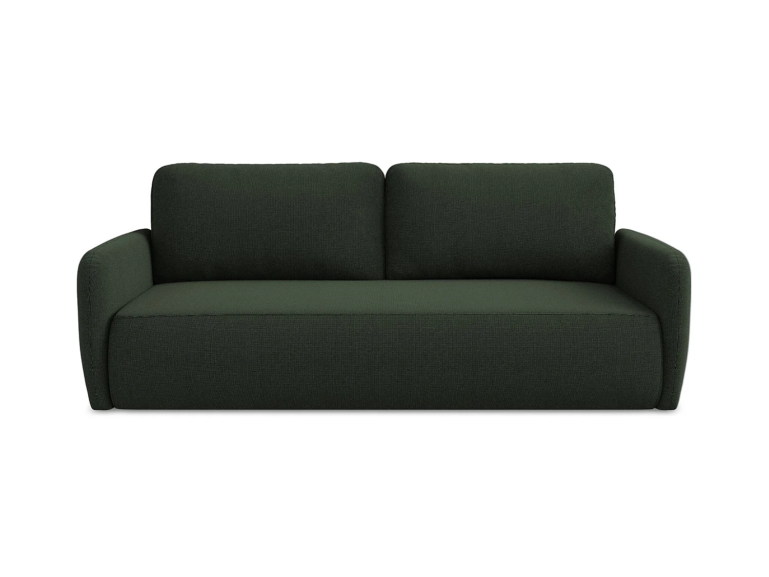 Canapé 3 places convertible en tissu texturé - bouteille verte - LILO