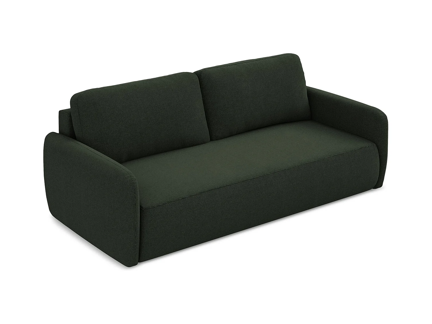 Canapé 3 places convertible en tissu texturé - bouteille verte - LILO