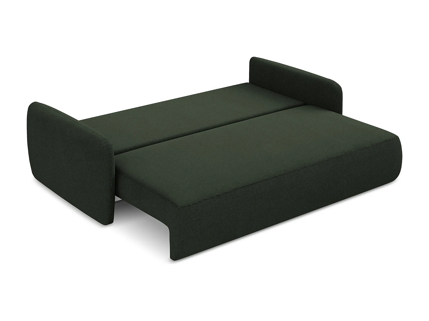 Canapé 3 places convertible en tissu texturé - bouteille verte - LILO