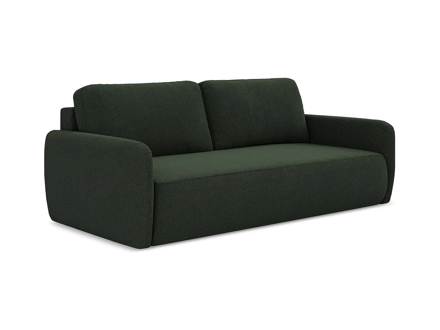 3-Sitzer Sofa mit Schlaffunktion - Strukturstoff - Flaschengrün - LILO