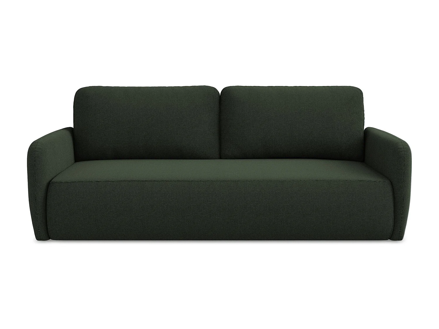 Canapé 3 places convertible en tissu texturé - bouteille verte - LILO