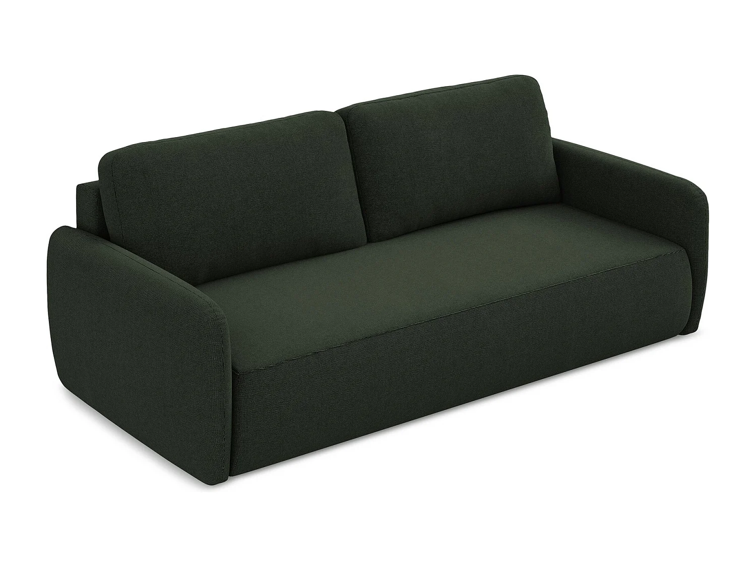 Canapé 3 places convertible en tissu texturé - bouteille verte - LILO