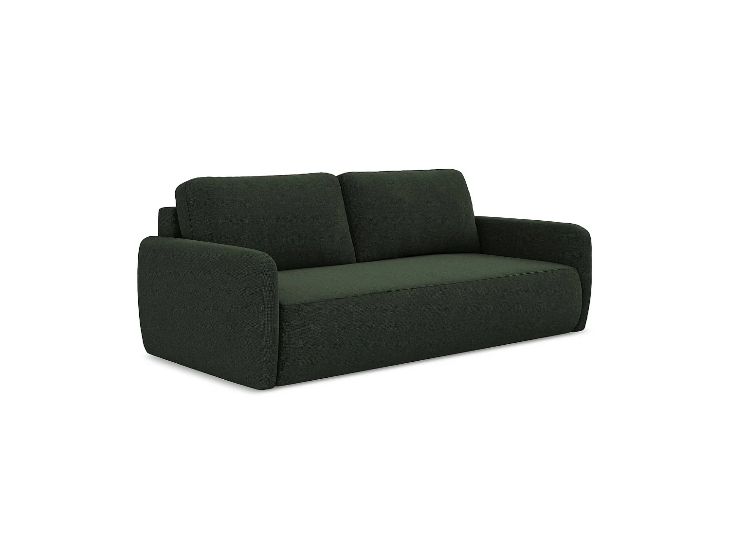 Canapé 3 places convertible en tissu texturé - bouteille verte - CORLE