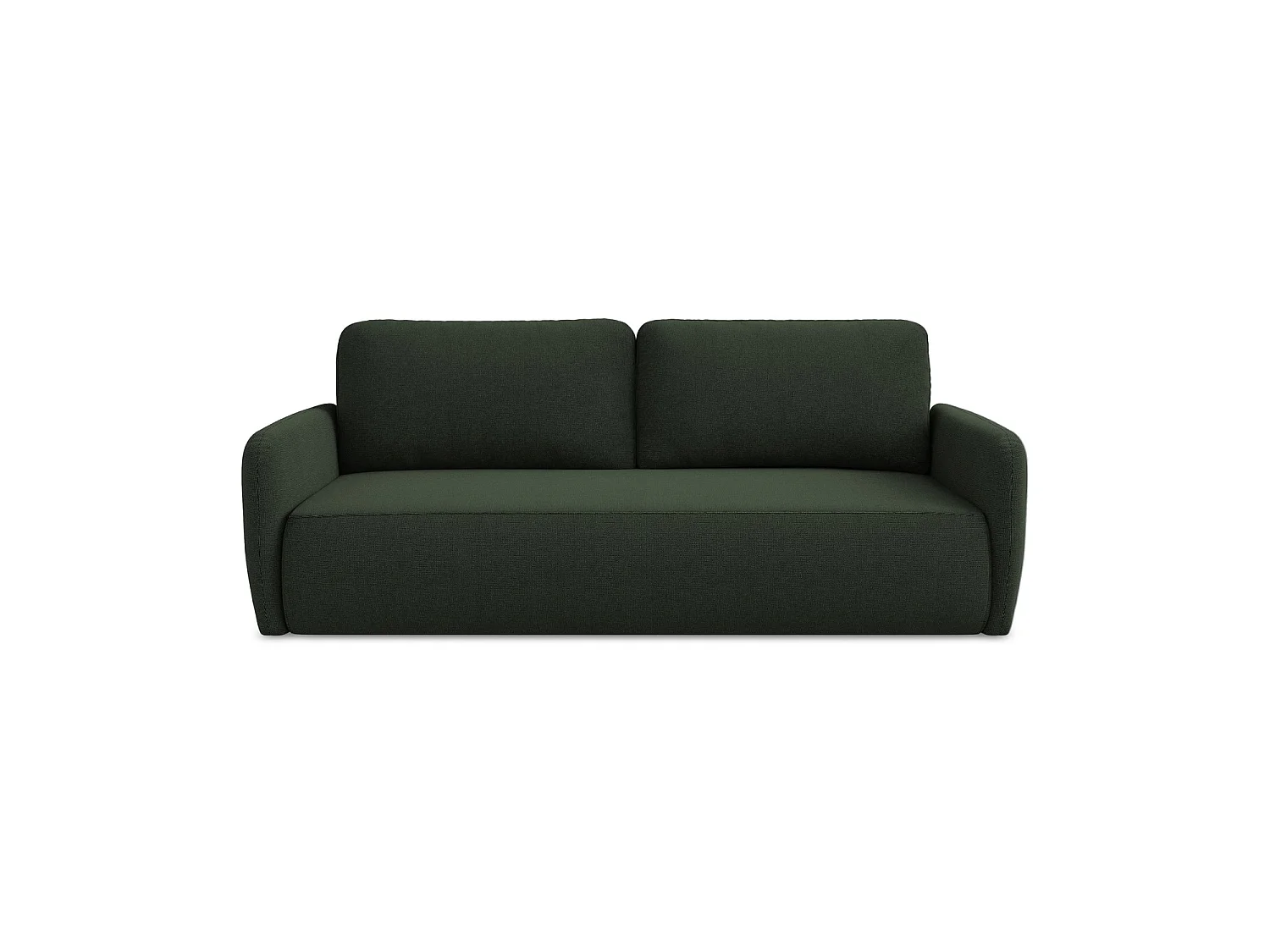 Canapé 3 places convertible en tissu texturé - bouteille verte - CORLE