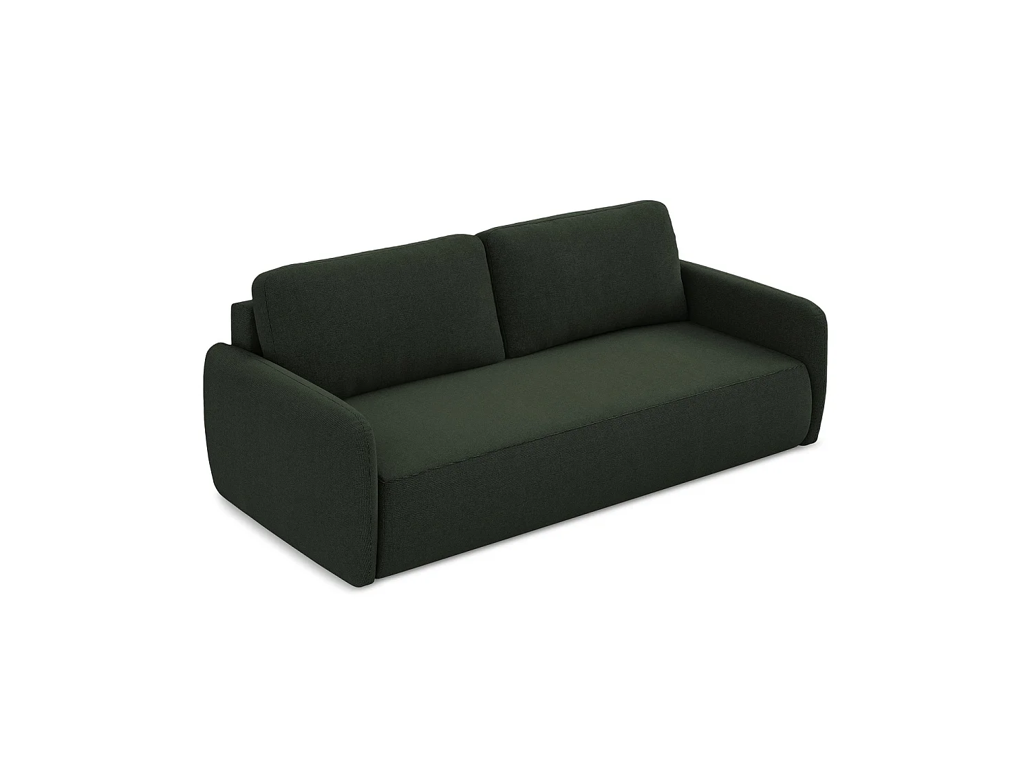 Canapé 3 places convertible en tissu texturé - bouteille verte - CORLE