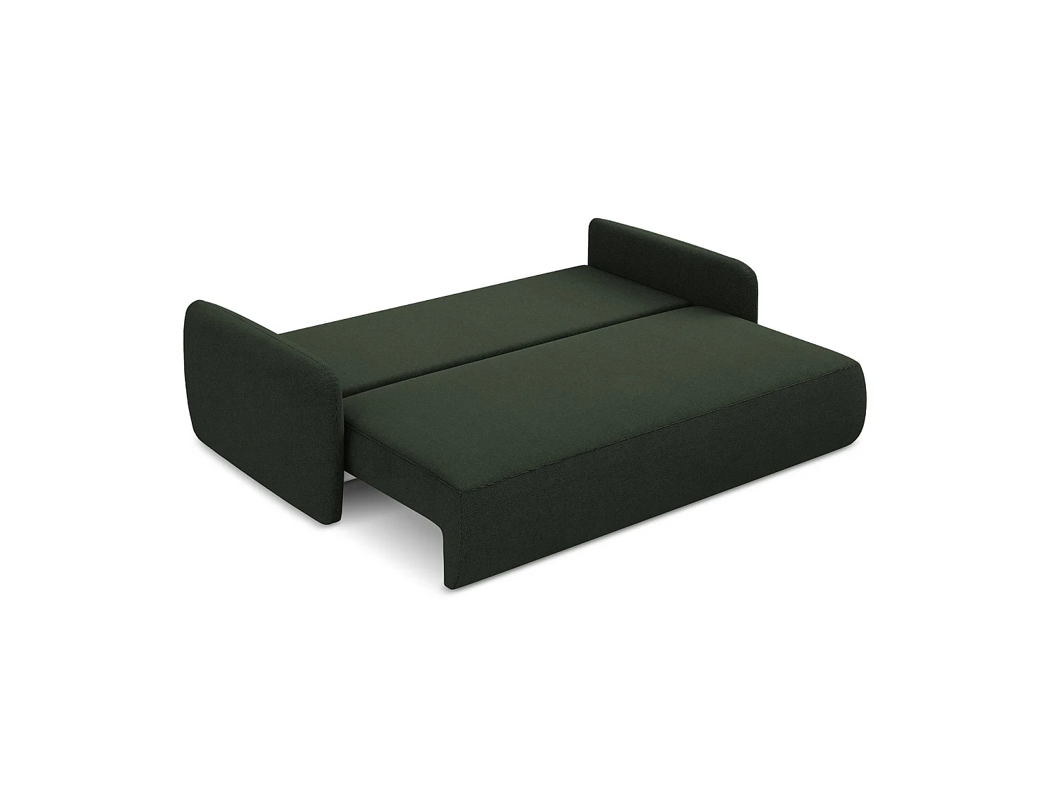 Canapé 3 places convertible en tissu texturé - bouteille verte - CORLE