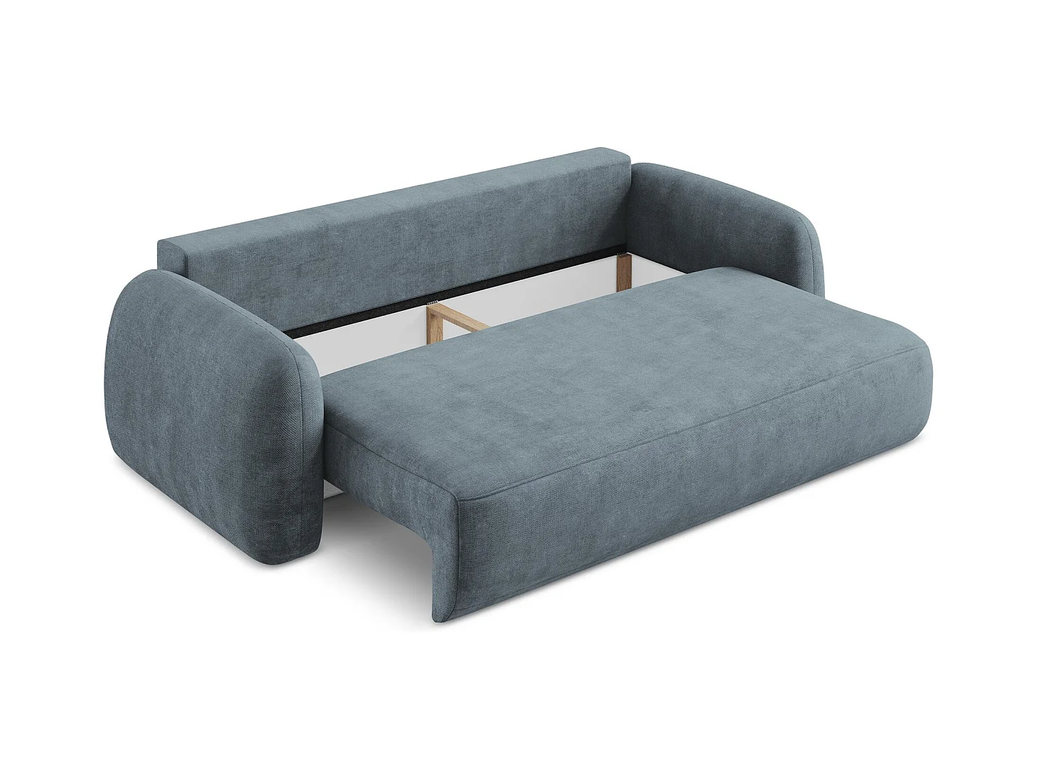 Canapé 3 places convertible en tissu chenille - jeans - HALE