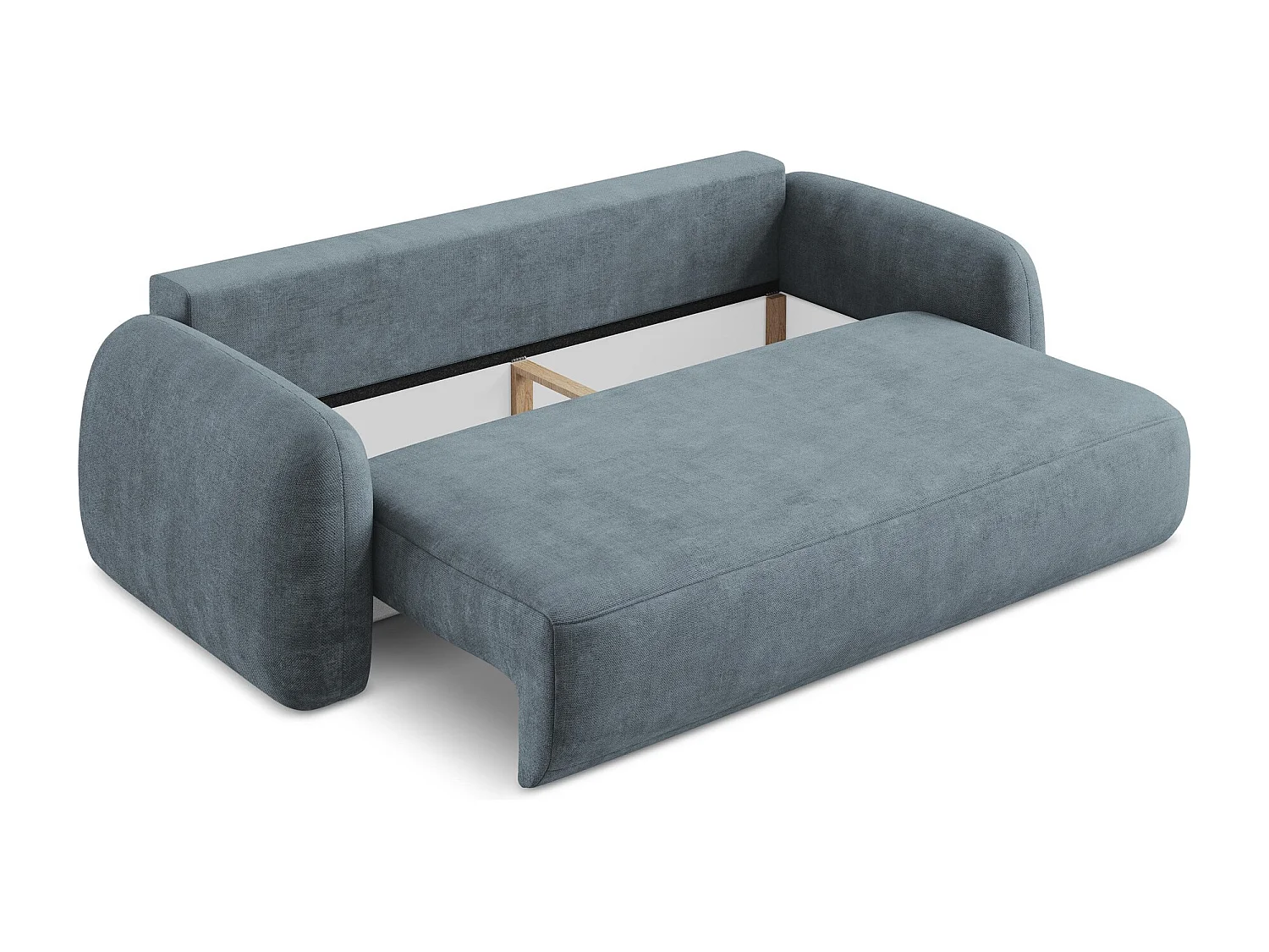 Canapé 3 places convertible en tissu chenille - jeans - HALE