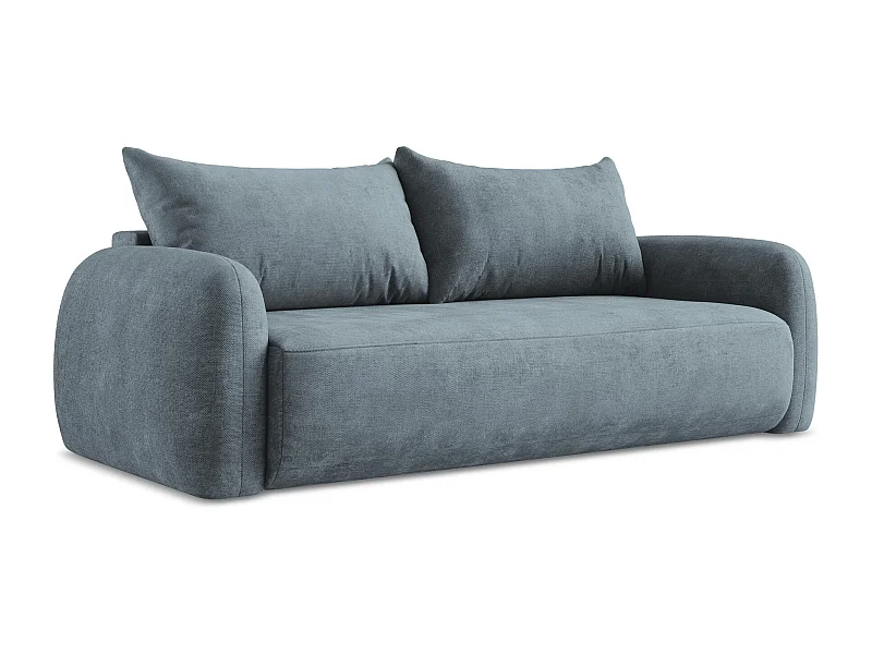 Canapé 3 places convertible en tissu chenille - jeans - HALE