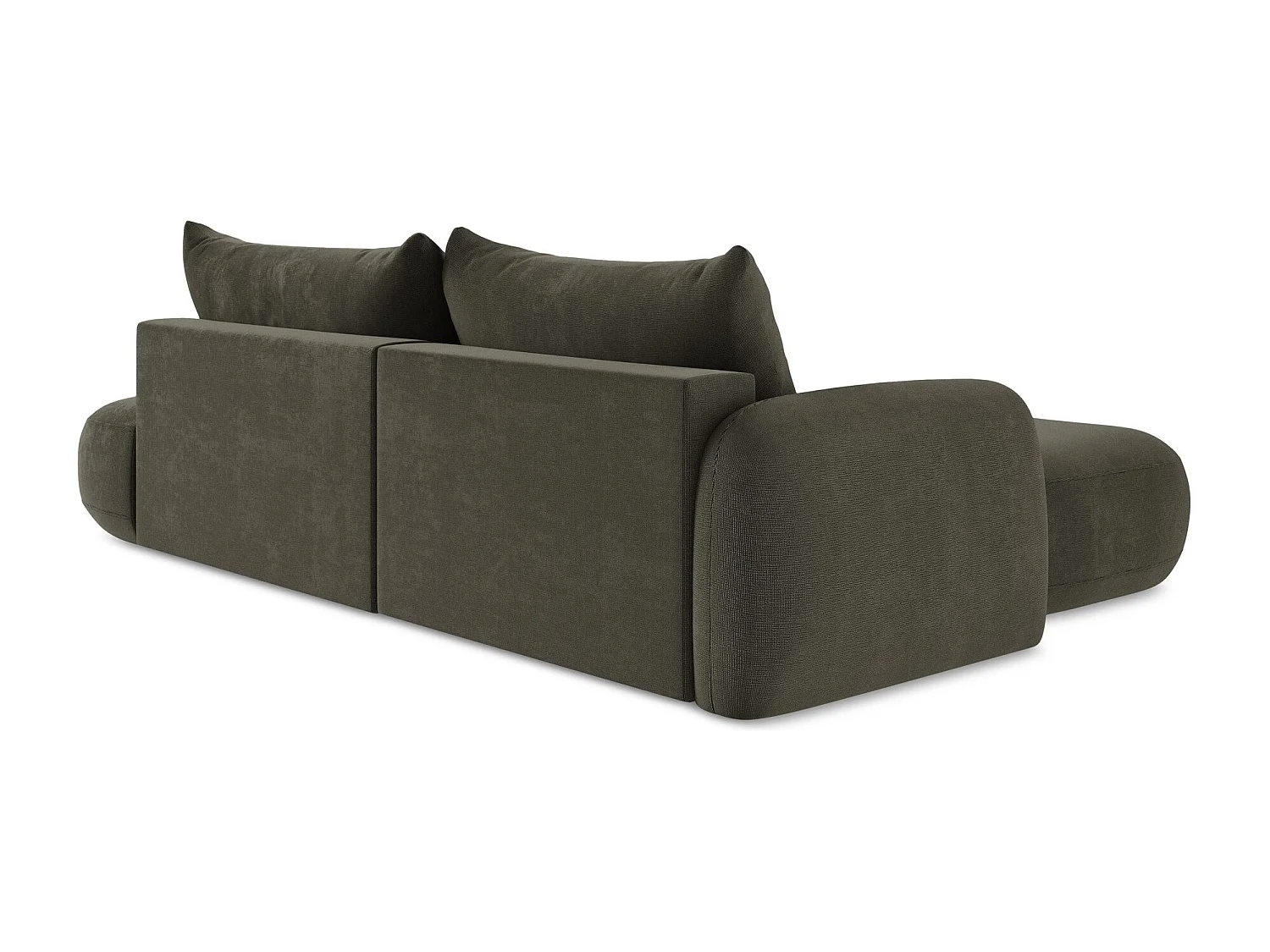 Canapé d’angle 3 places gauche convertible en tissu texturé - taupe - HALE