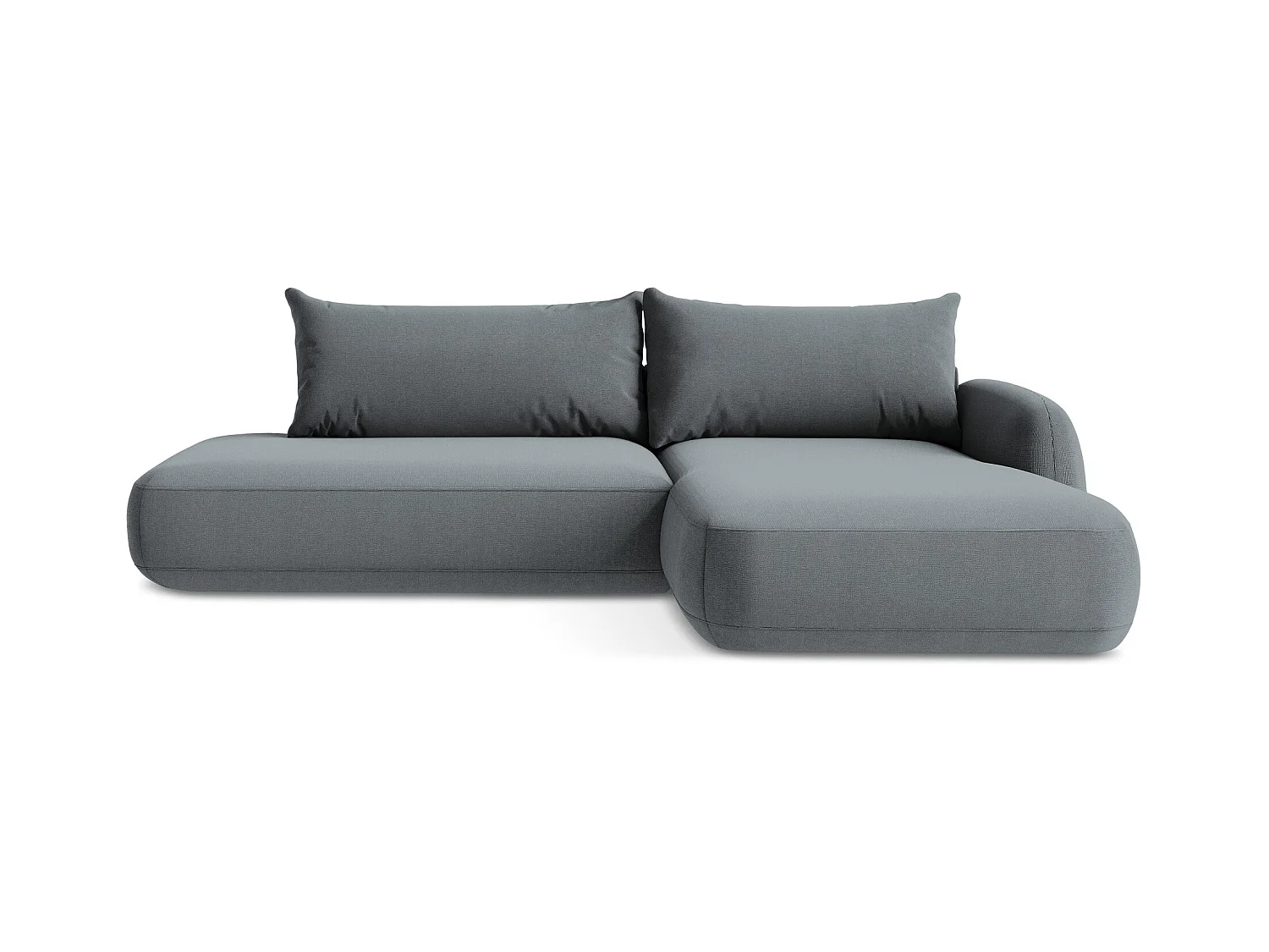 Canapé d'angle droit convertible en tissu texturé - jeans - HALE