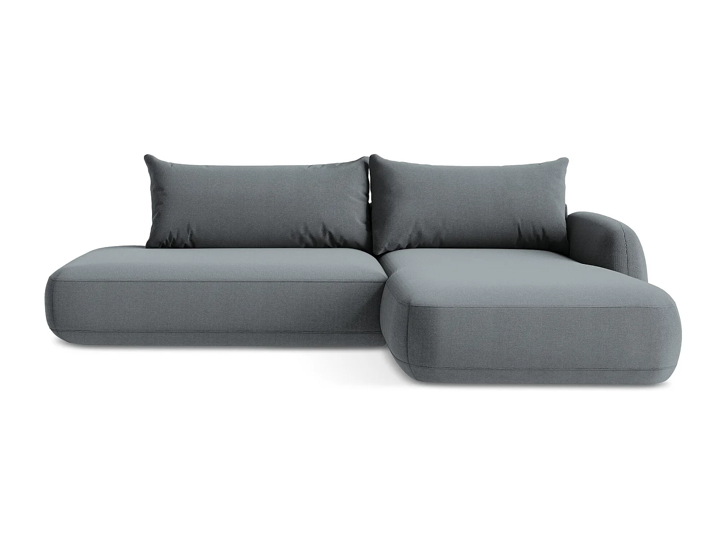 Canapé d'angle droit convertible en tissu texturé - jeans - HALE