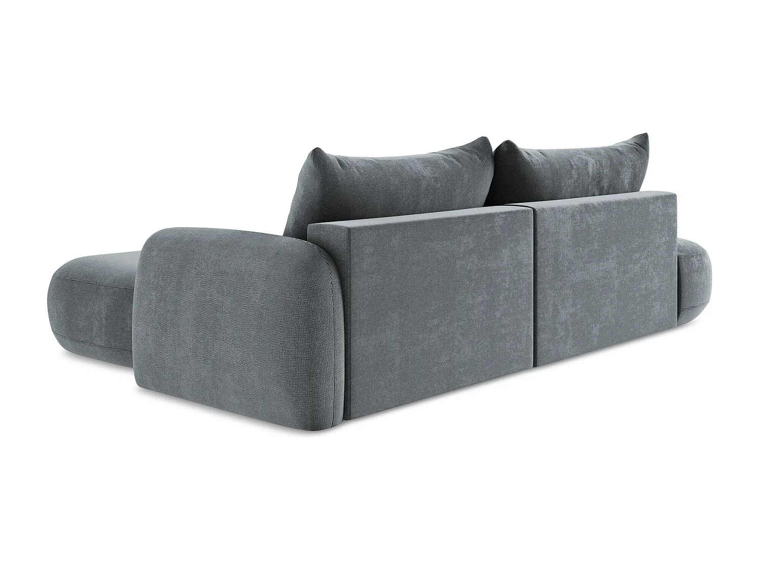 Canapé d'angle droit convertible en tissu texturé - jeans - HALE
