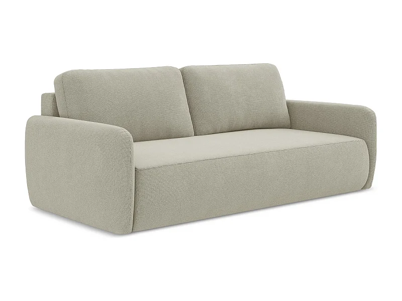 3-Sitzer Sofa mit Schlaffunktion - Strukturstoff - Hell beige - LILO