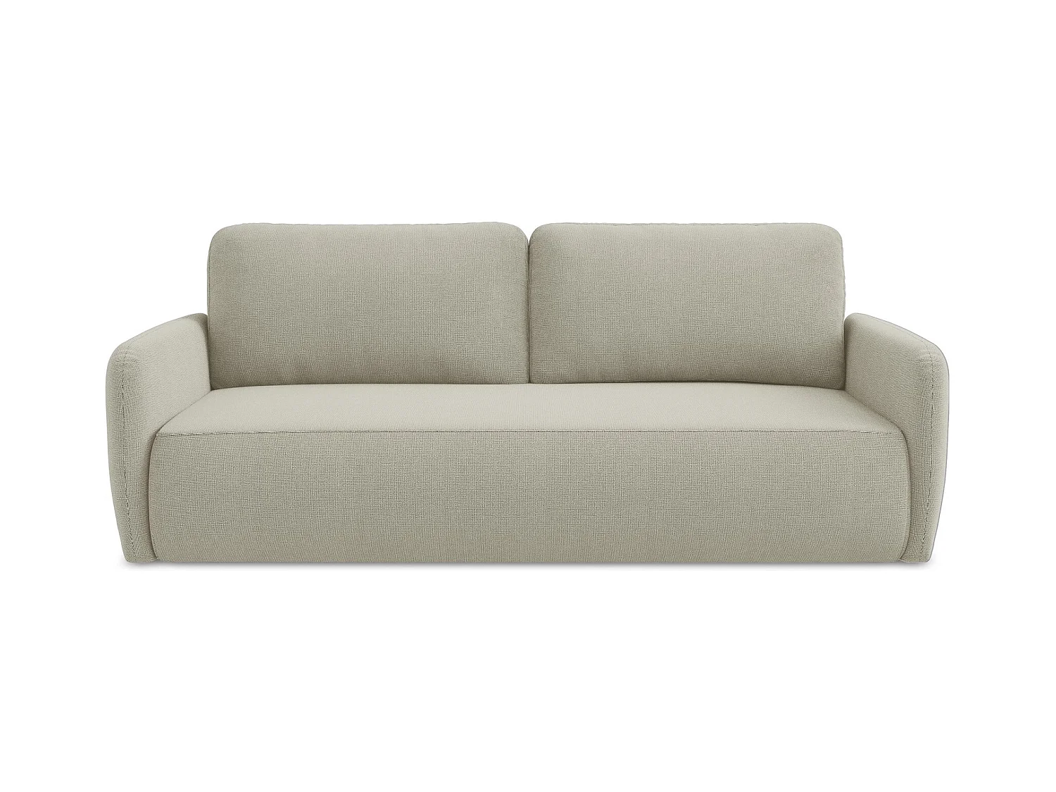 Canapé 3 places convertible en tissu texturé - beige clair - LILO