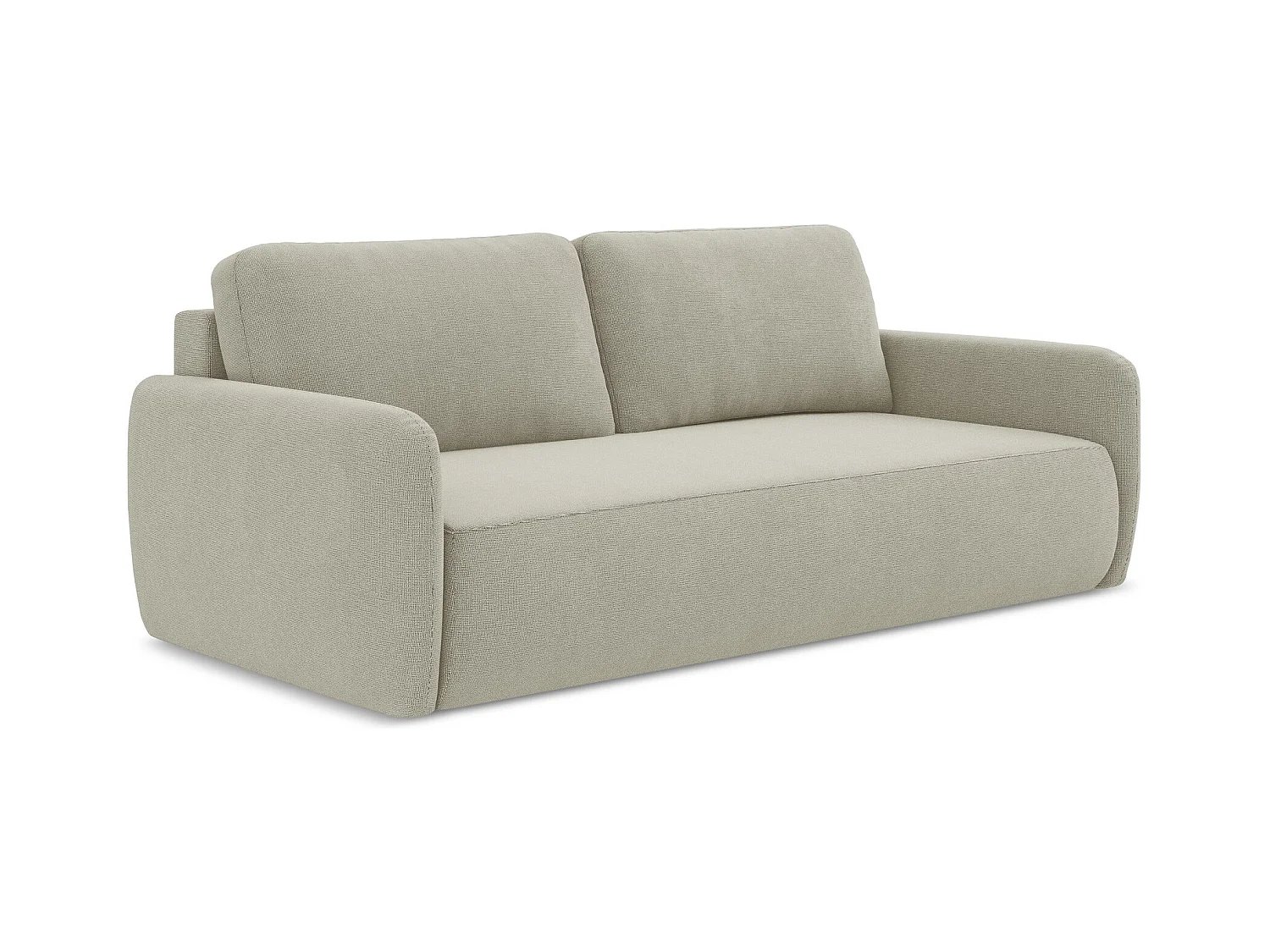 3-Sitzer Sofa mit Schlaffunktion - Strukturstoff - Hell beige - LILO