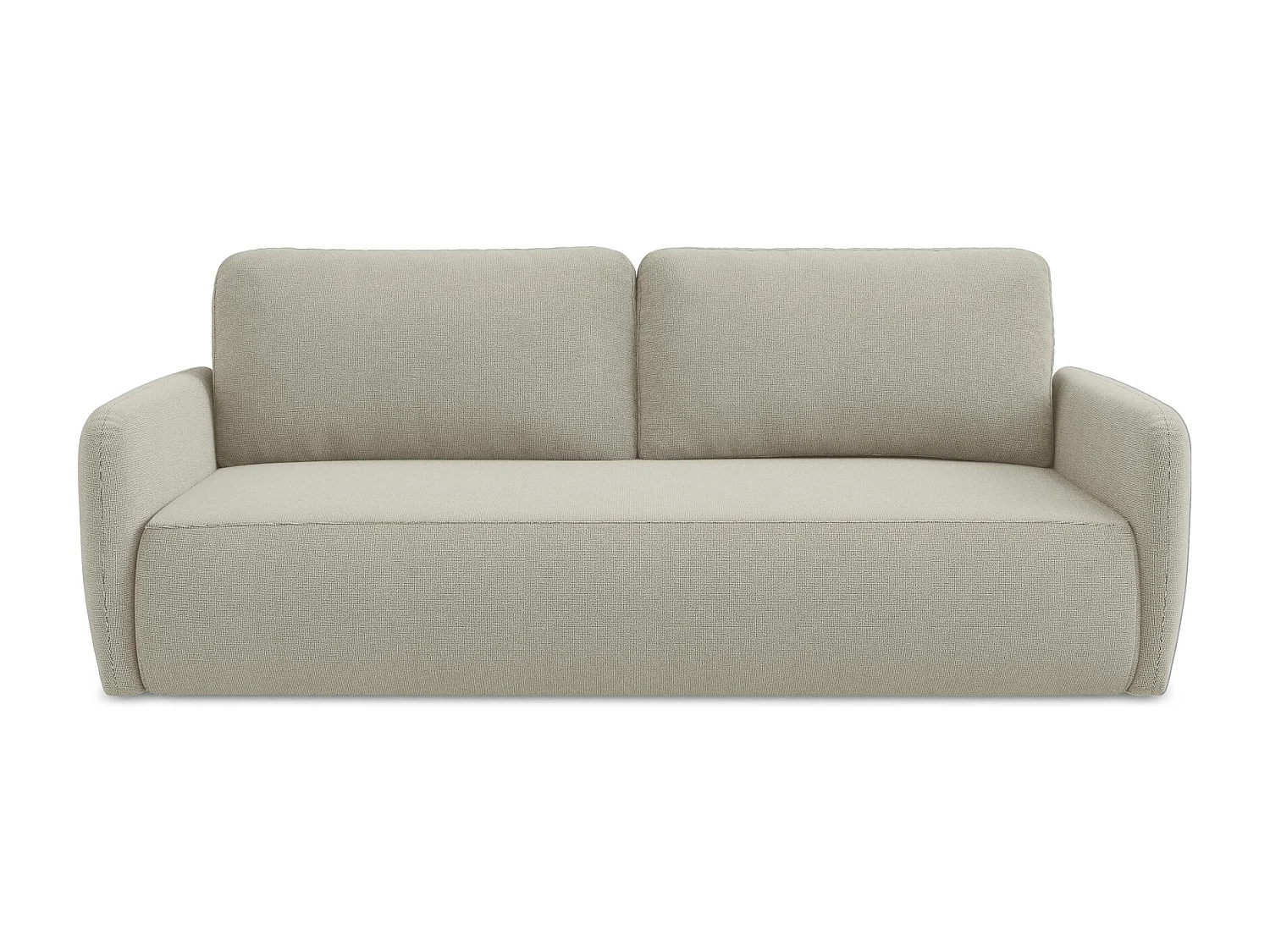 Driezits-slaapbank van lichtbeige textuurstof - LILO