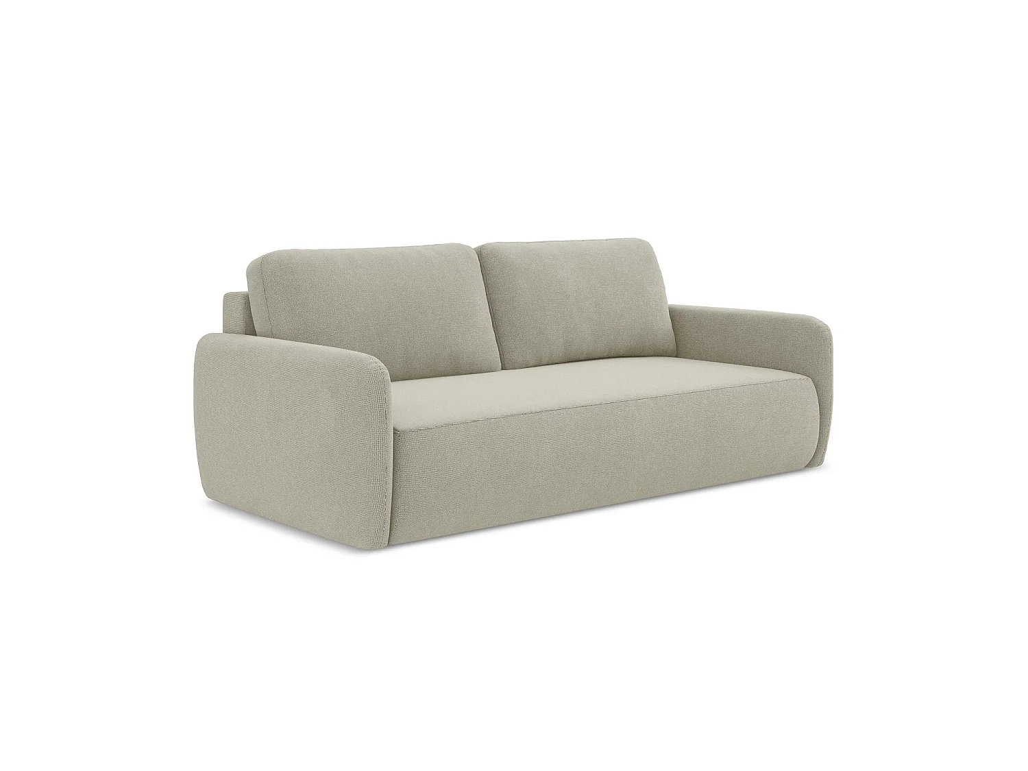 Canapé 3 places convertible en tissu texturé - beige clair - CORLE