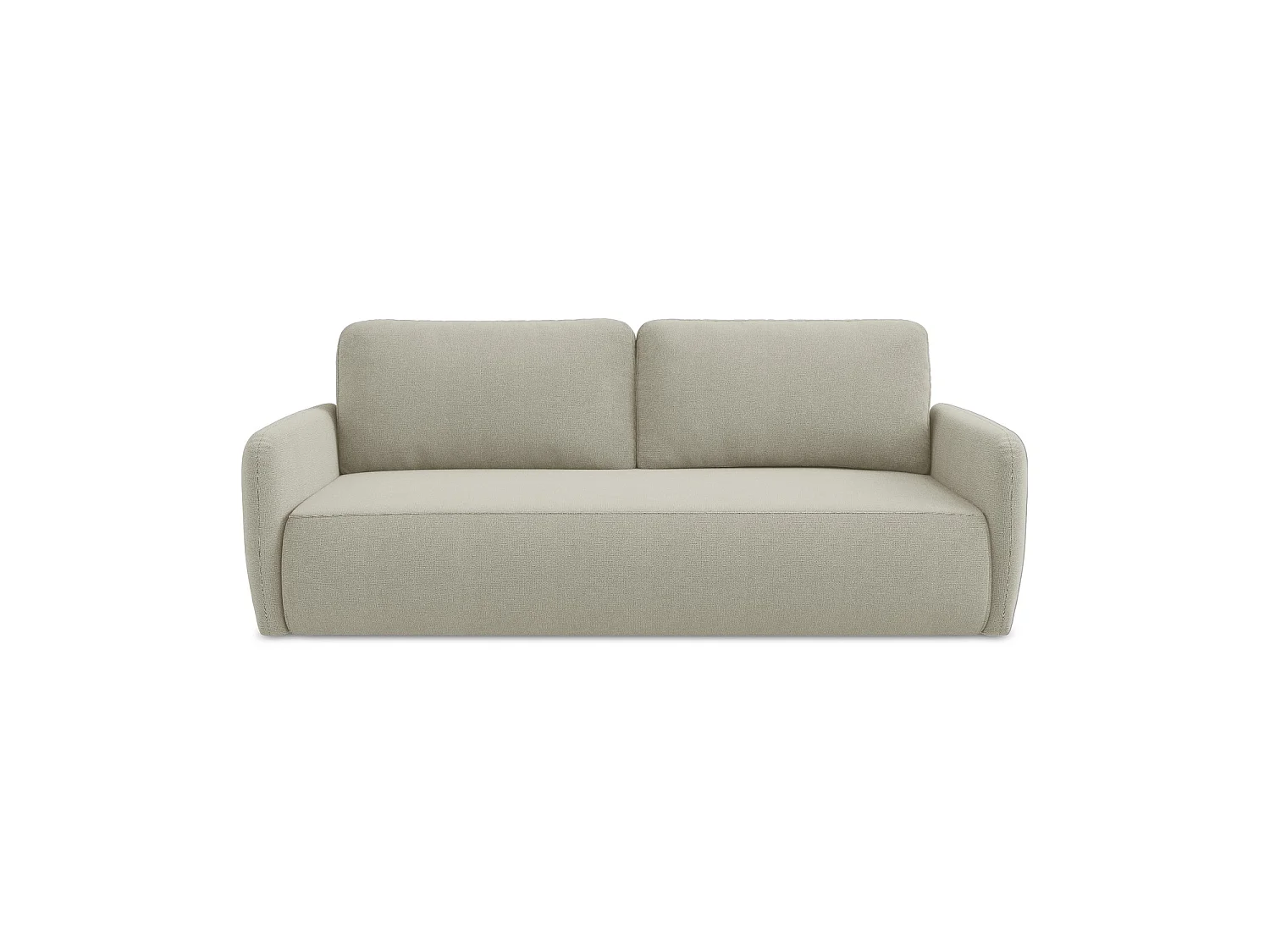 Canapé 3 places convertible en tissu texturé - beige clair - CORLE
