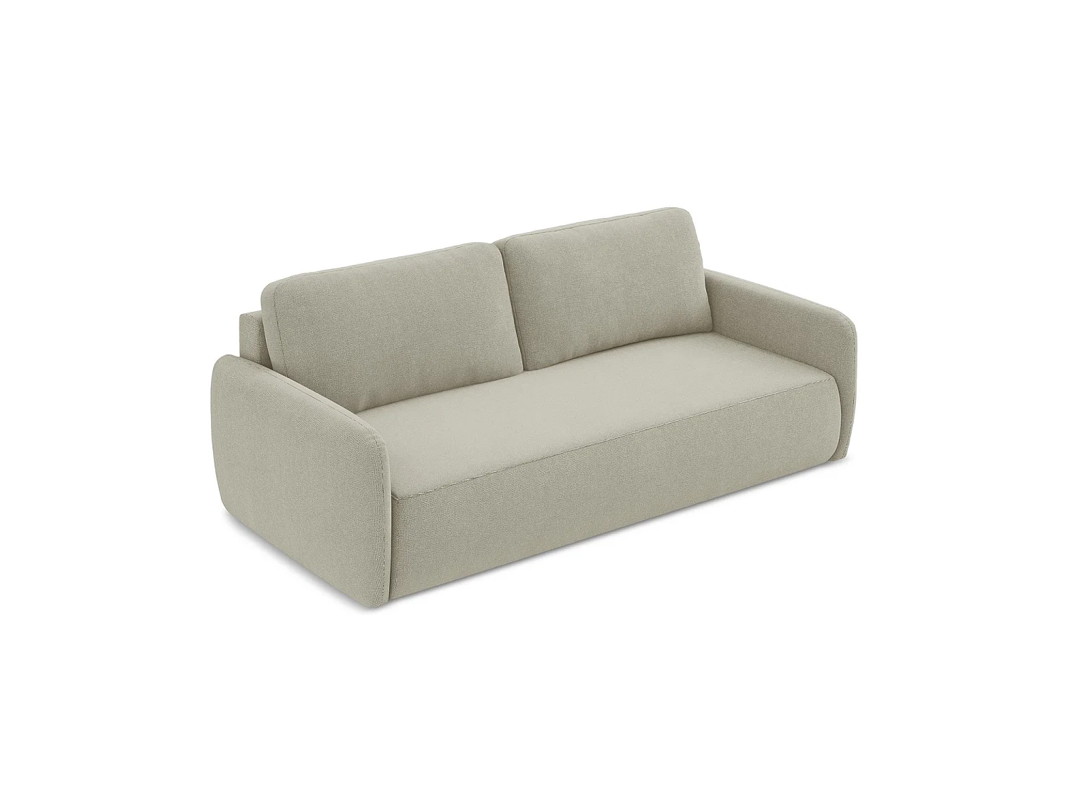 Canapé 3 places convertible en tissu texturé - beige clair - CORLE