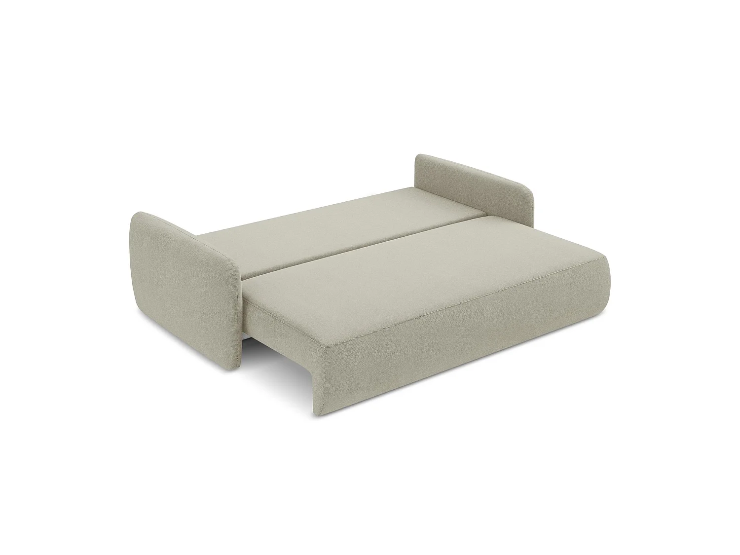 Canapé 3 places convertible en tissu texturé - beige clair - CORLE