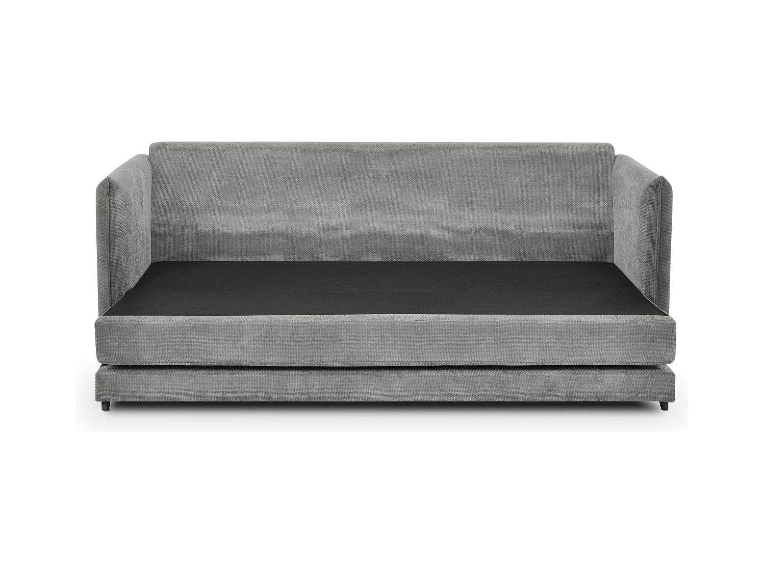 Canapé 3 places convertible en tissu chenille - gris clair - PIKO