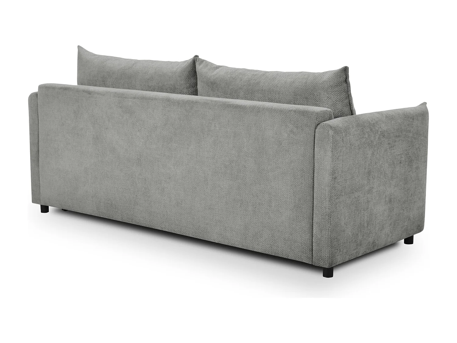 Canapé 3 places convertible en tissu chenille - gris clair - PIKO