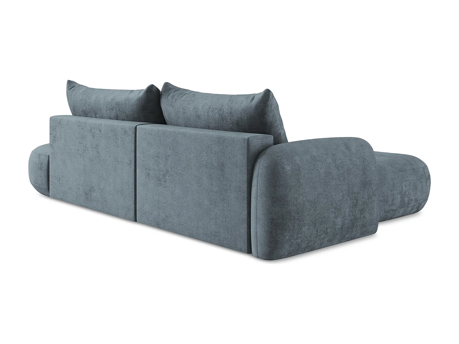 Canapé d’angle 3 places gauche convertible en tissu chenille - jeans - HALE