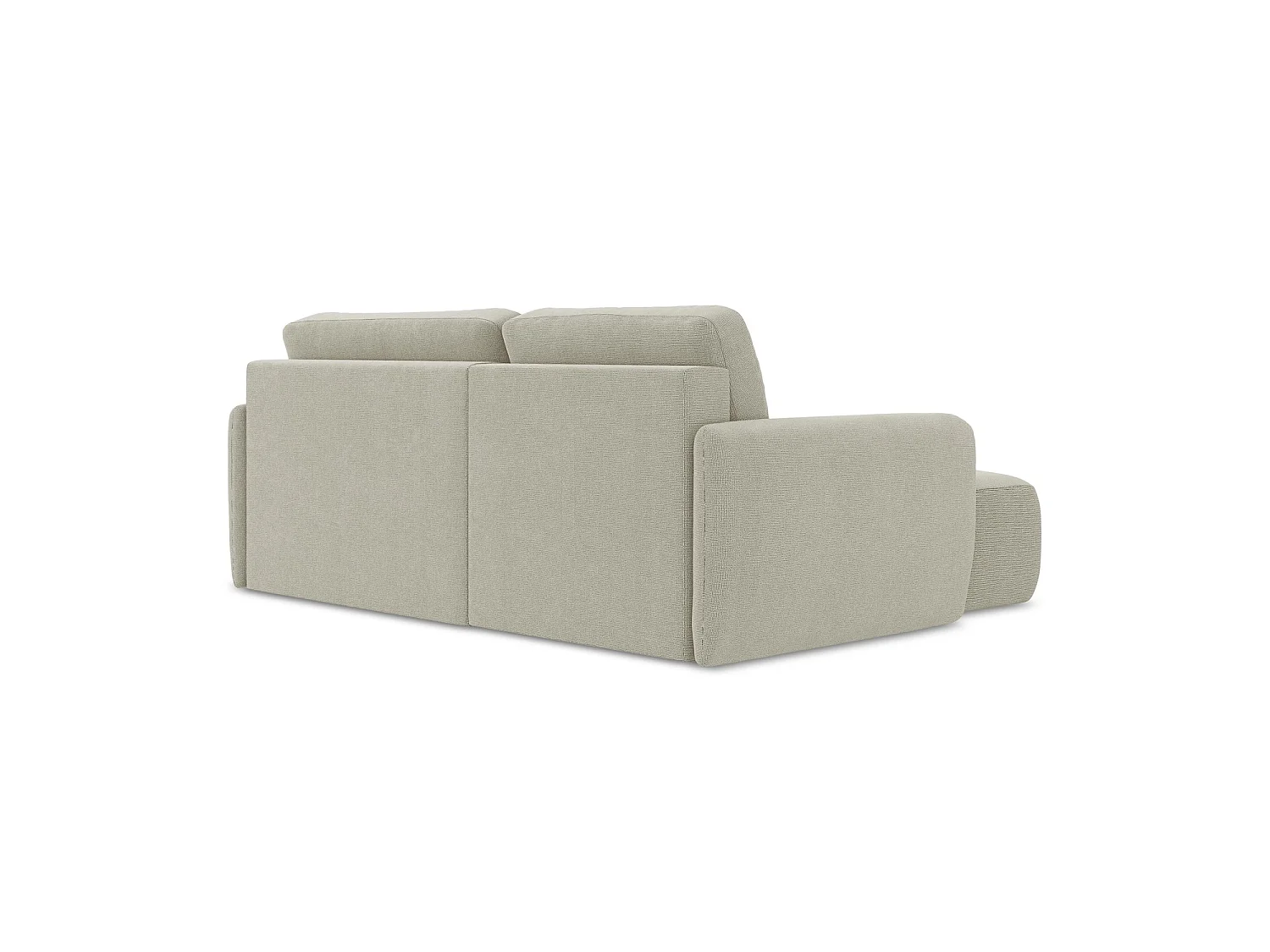 Canapé d’angle 2 places gauche convertible en tissu texturé - beige clair - CORLE
