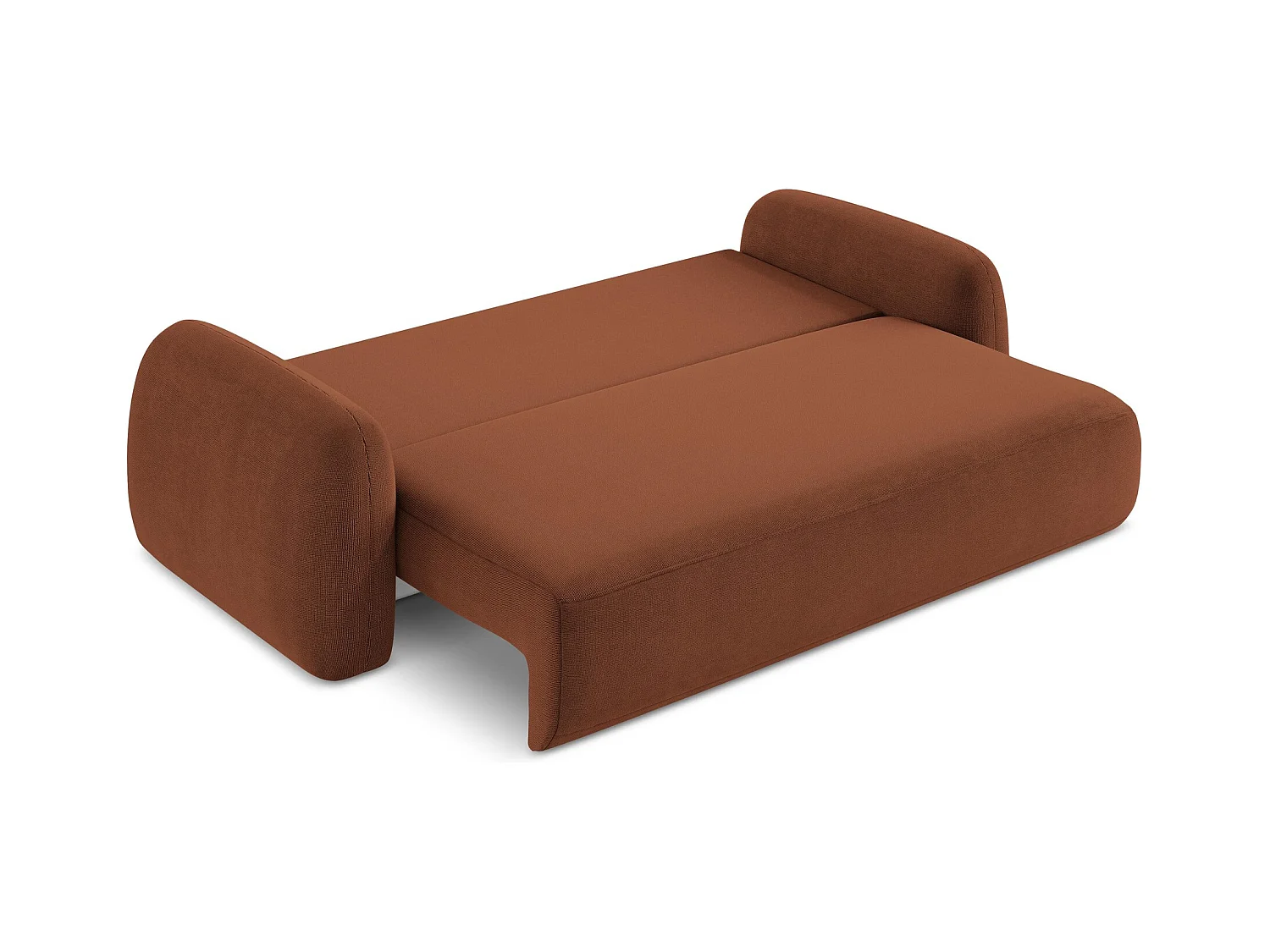 Canapé 3 places convertible en tissu texturé - terre cuite - HALE