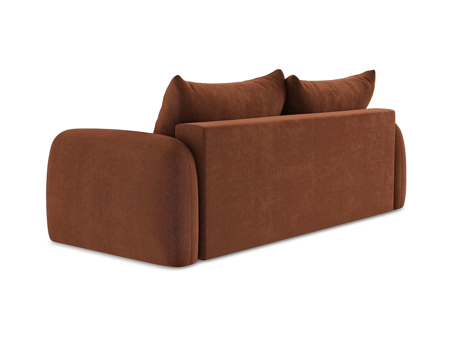 Canapé 3 places convertible en tissu texturé - terre cuite - HALE