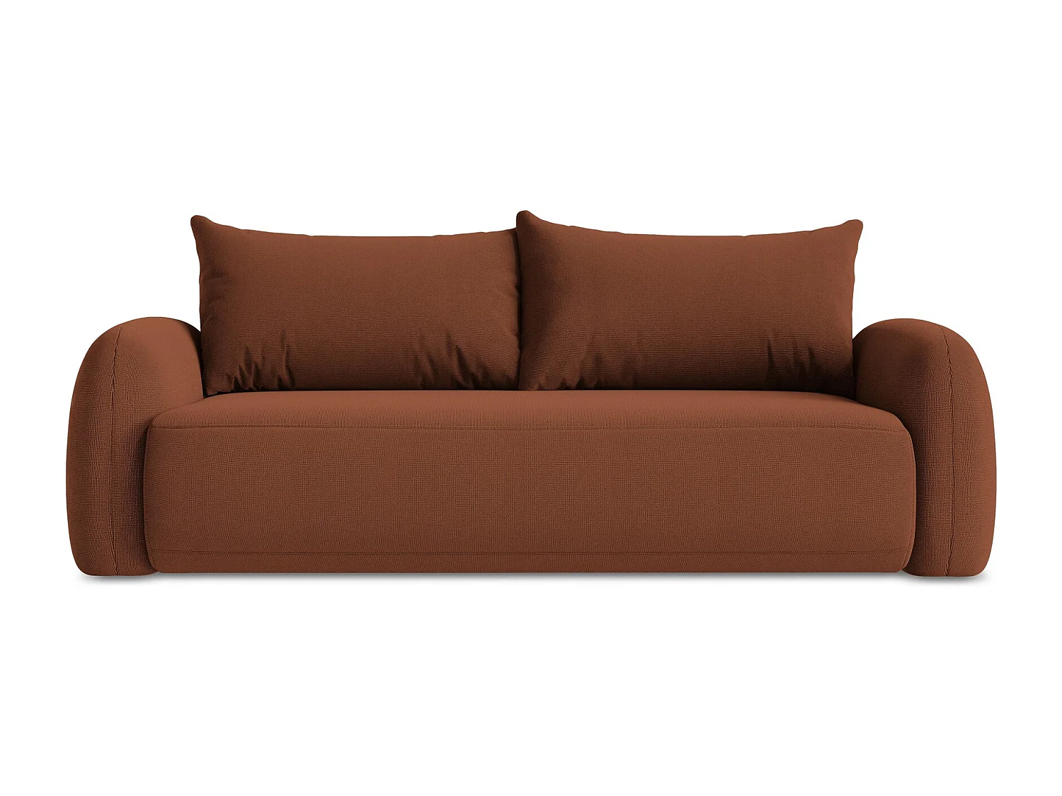 Canapé 3 places convertible en tissu texturé - terre cuite - HALE