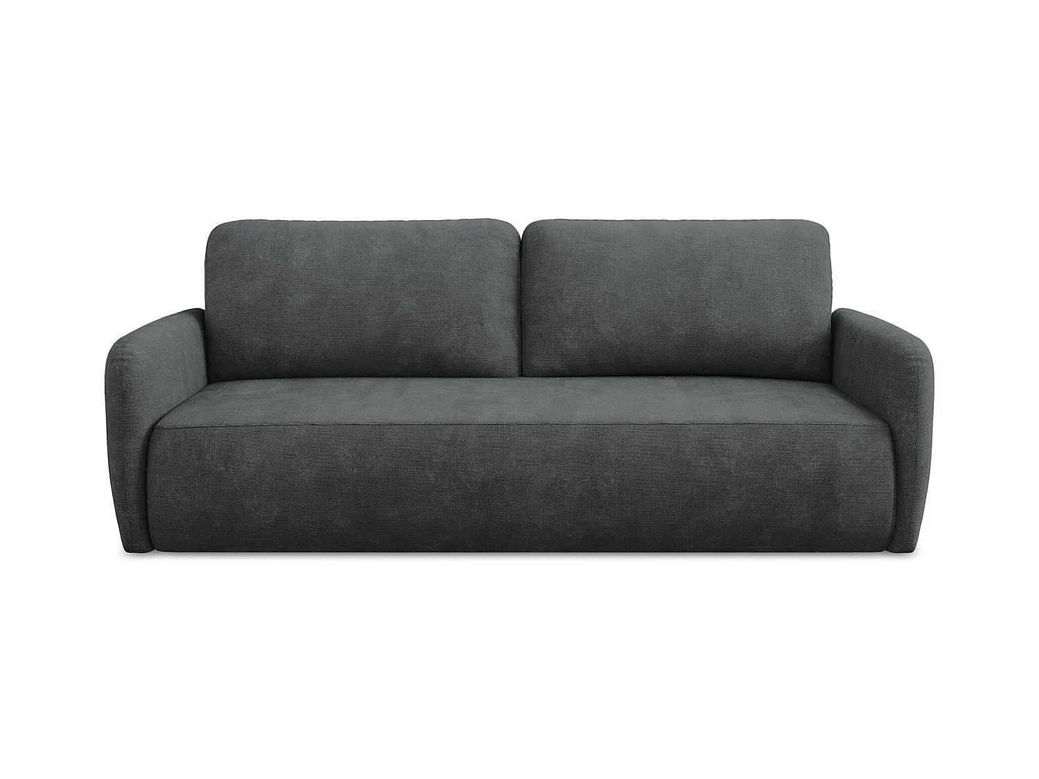 Canapé 3 places convertible en tissu chenille - gris foncé - LILO