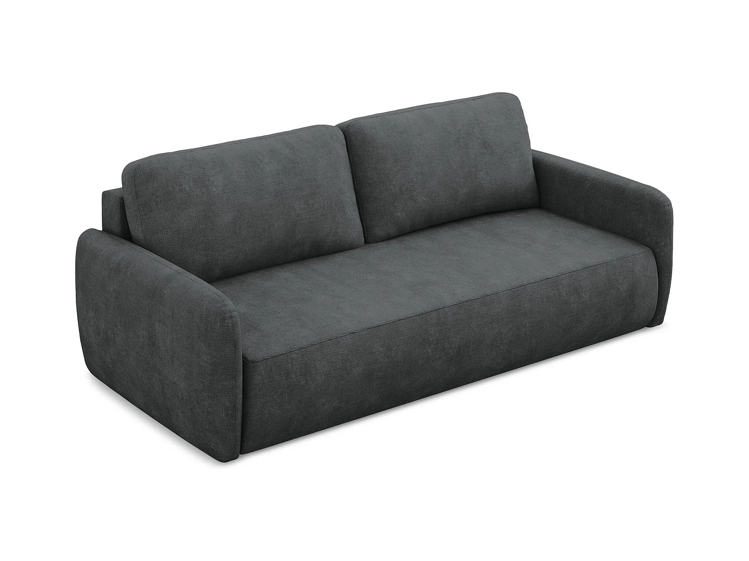 Canapé 3 places convertible en tissu chenille - gris foncé - LILO