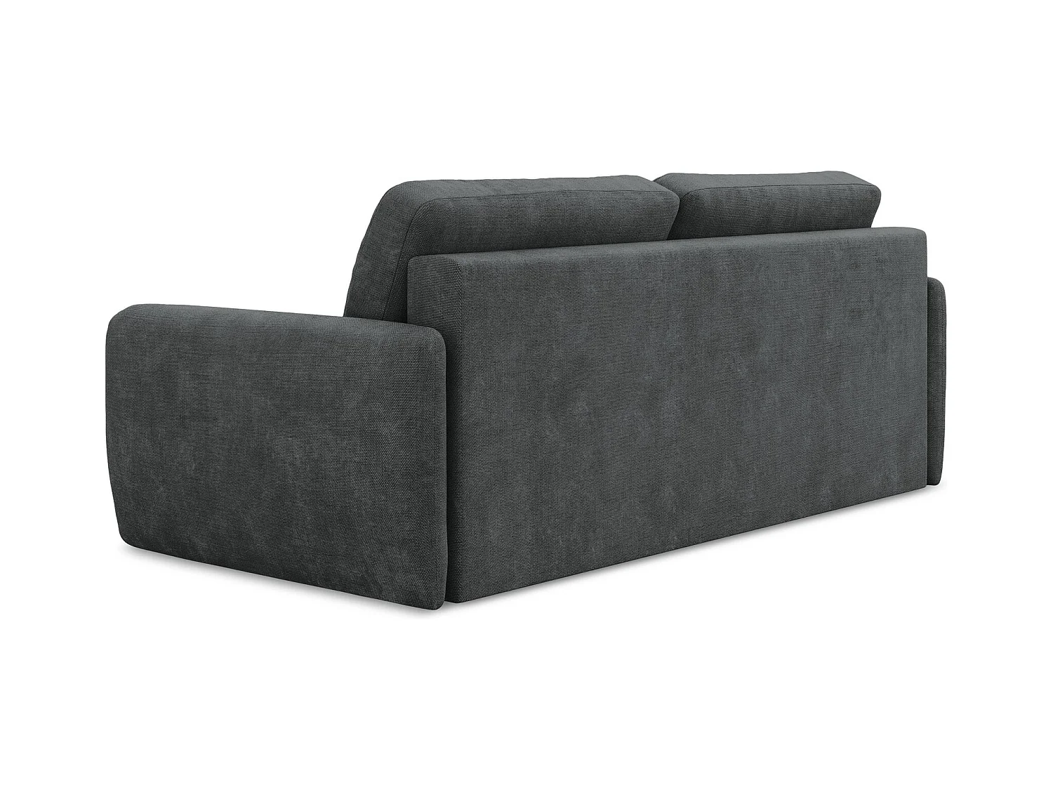 Canapé 3 places convertible en tissu chenille - gris foncé - LILO