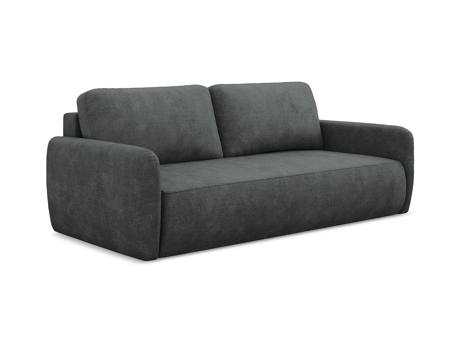 3-Sitzer Sofa mit Schlaffunktion - Chenille - Dunkelgrau - LILO