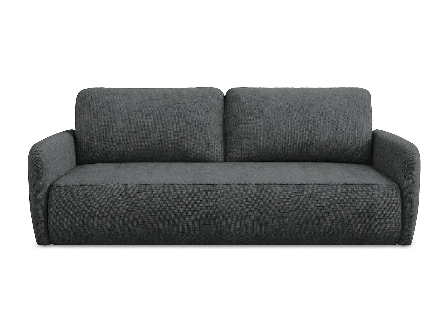 Canapé 3 places convertible en tissu chenille - gris foncé - LILO