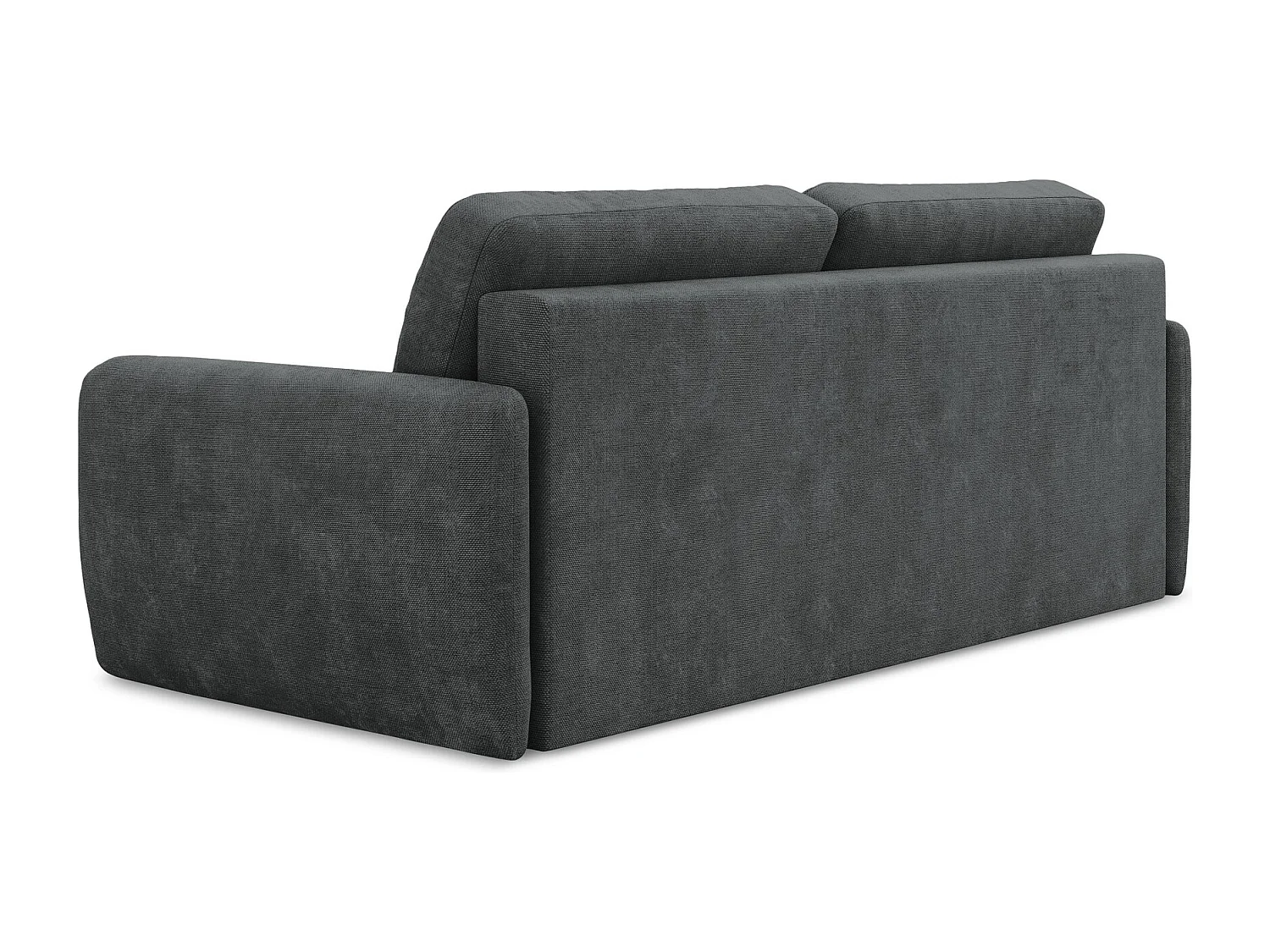 Canapé 3 places convertible en tissu chenille - gris foncé - LILO