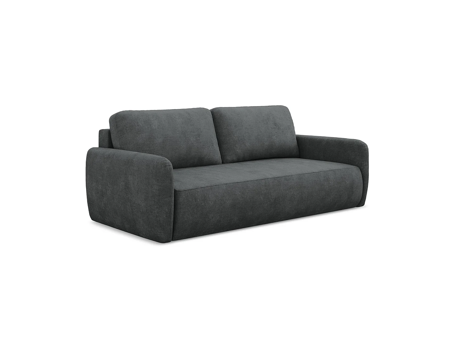 Canapé 3 places convertible en tissu chenille - gris foncé - CORLE