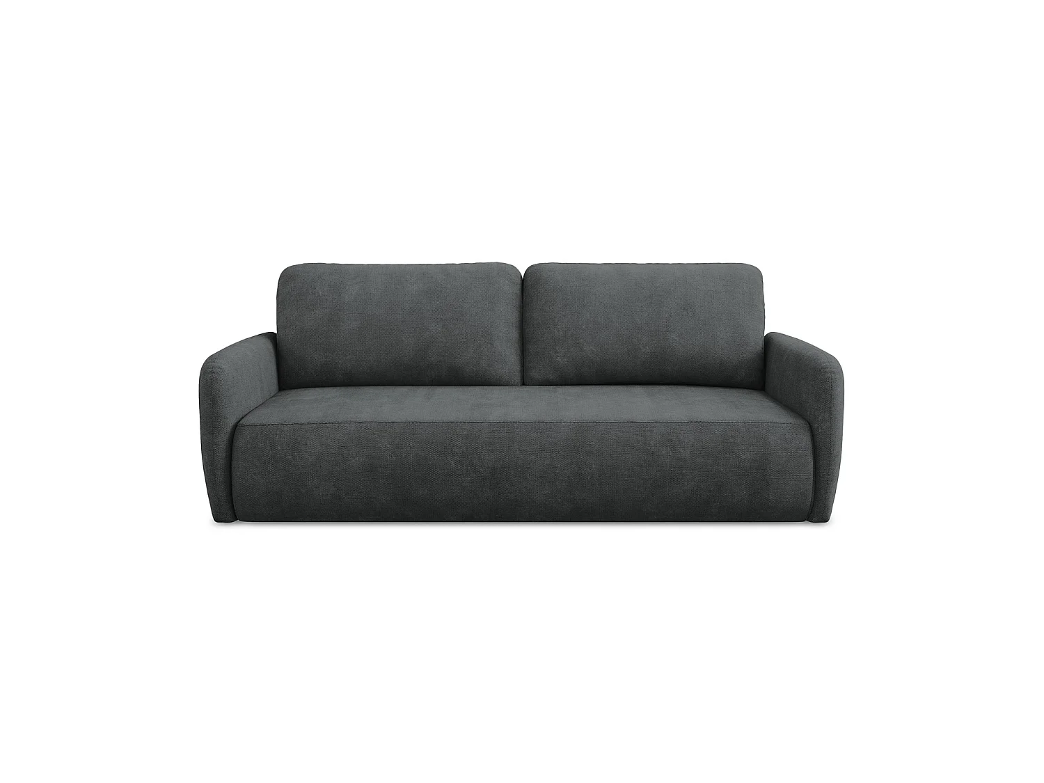 Canapé 3 places convertible en tissu chenille - gris foncé - CORLE
