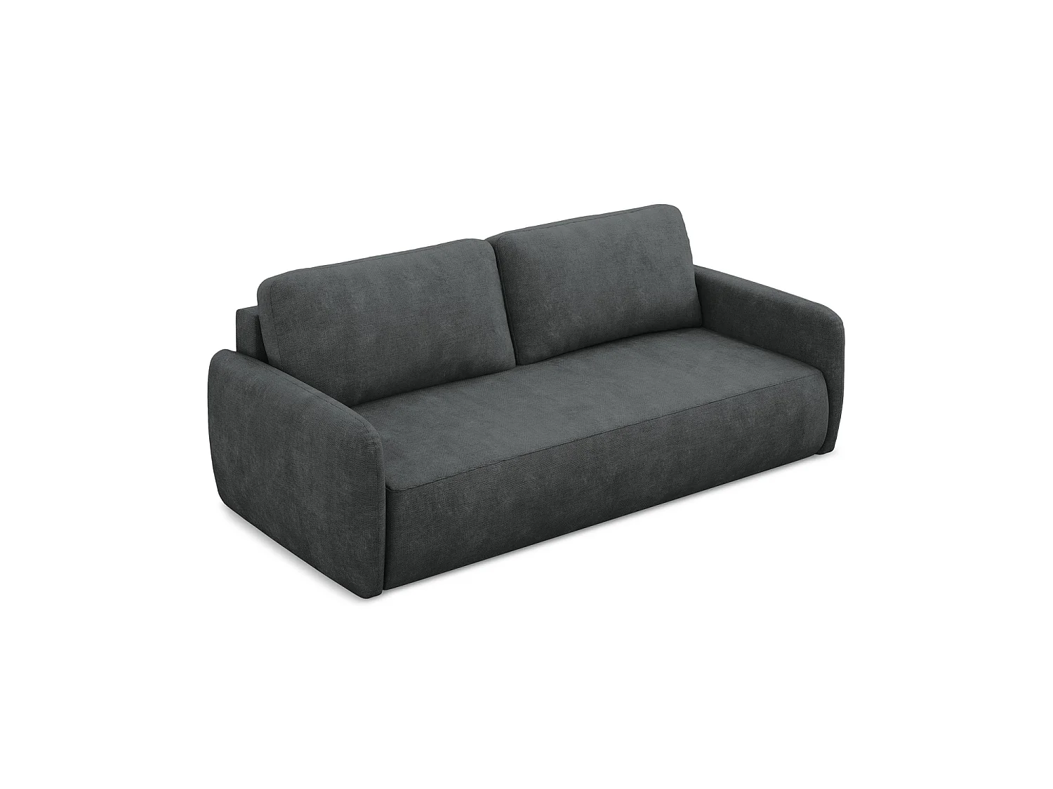 Canapé 3 places convertible en tissu chenille - gris foncé - CORLE