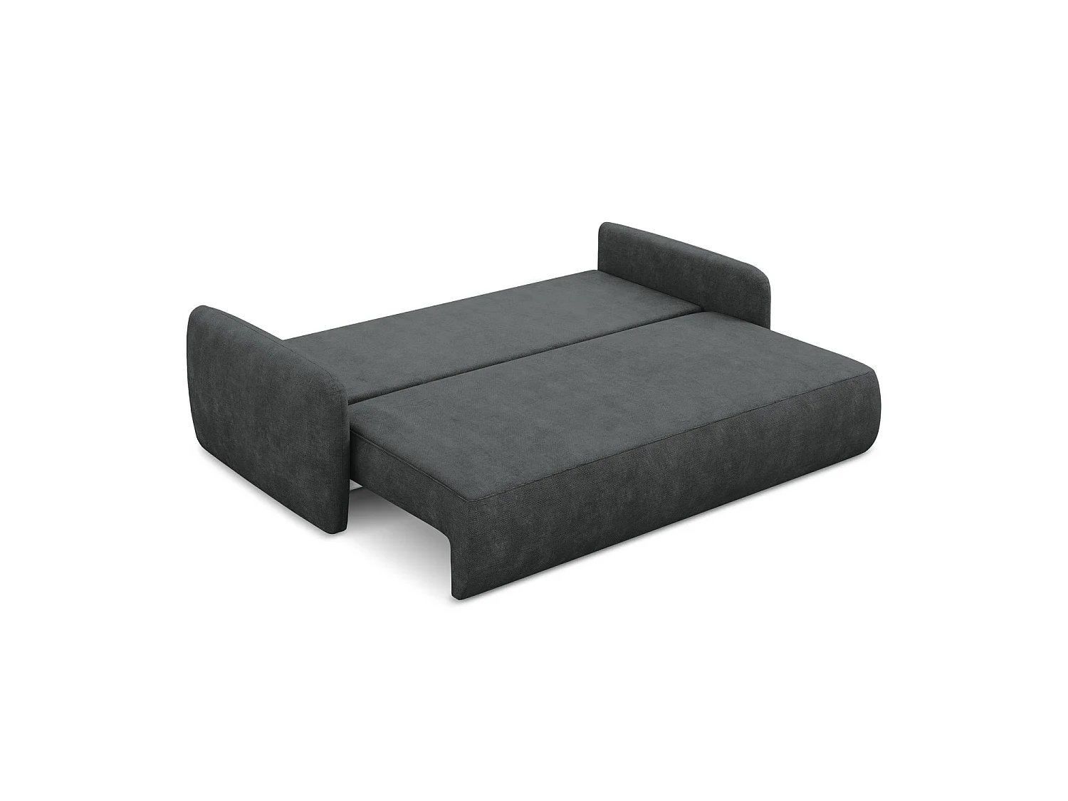 Canapé 3 places convertible en tissu chenille - gris foncé - CORLE