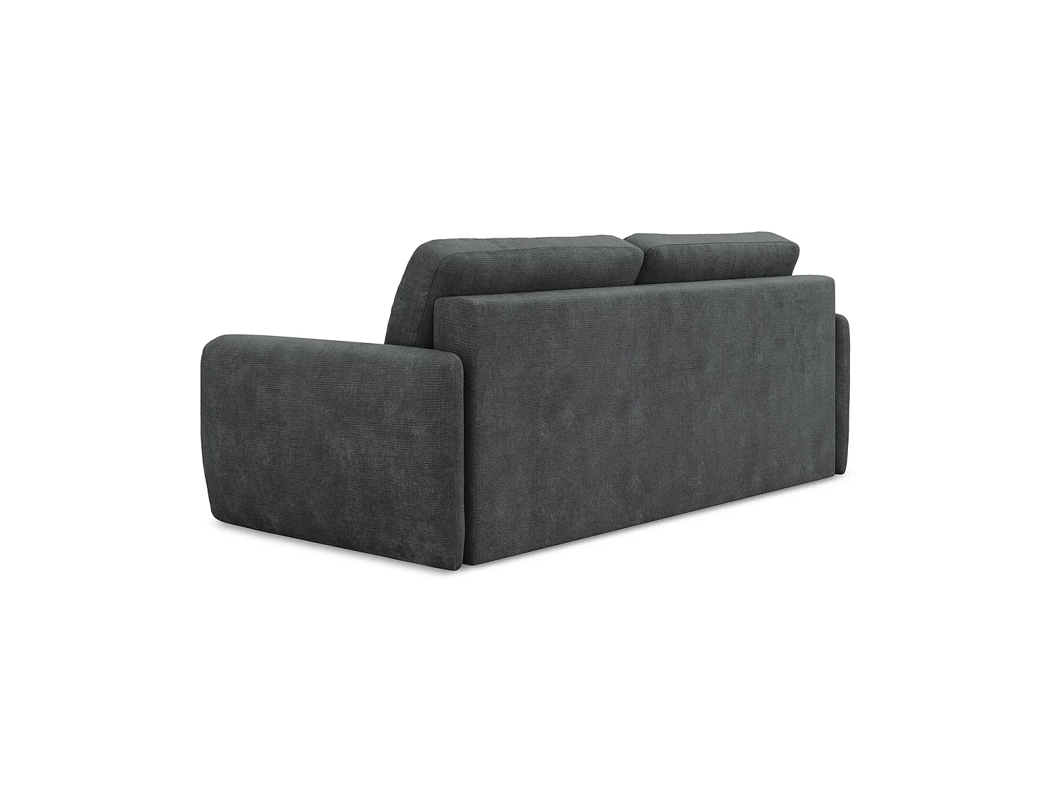 Canapé 3 places convertible en tissu chenille - gris foncé - CORLE