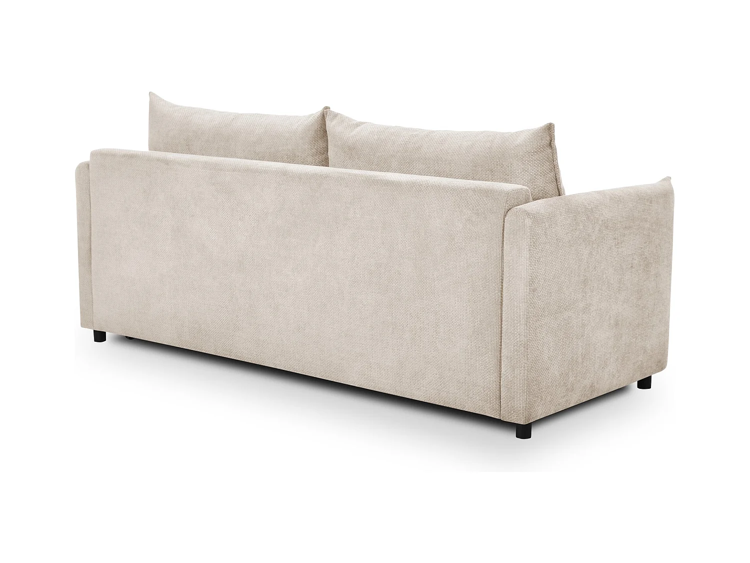 Canapé 3 places convertible en tissu chenille - beige clair - PIKO